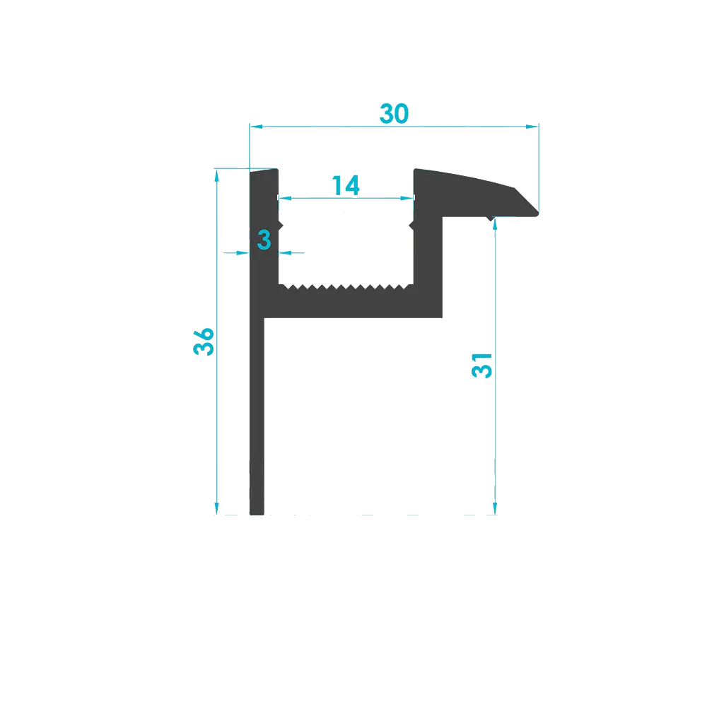 Solar Module End Clamp Profile 31mm (Code: 1667) — Engineering Section Drawing | SolarAlu Global