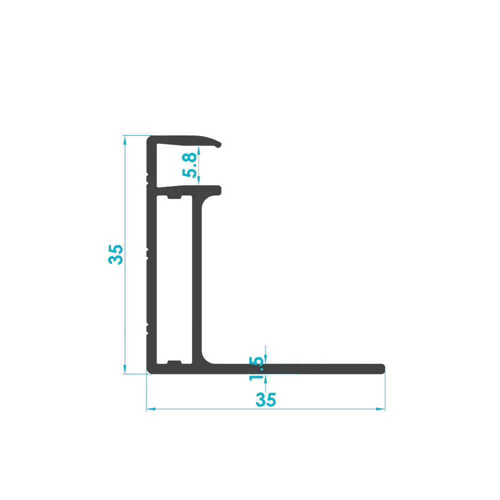 Solar PV Module Aluminum Frame Profile 35mm (Code: 3177) — Engineering Section Drawing | SolarAlu Global