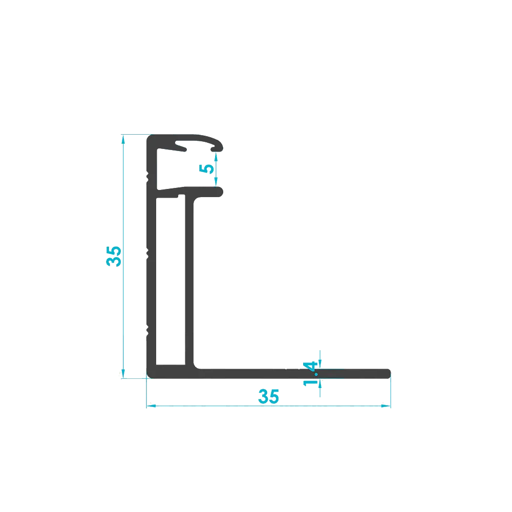Solar PV Module Aluminum Frame Profile 35mm (Code: 3179) — Engineering Section Drawing | SolarAlu Global