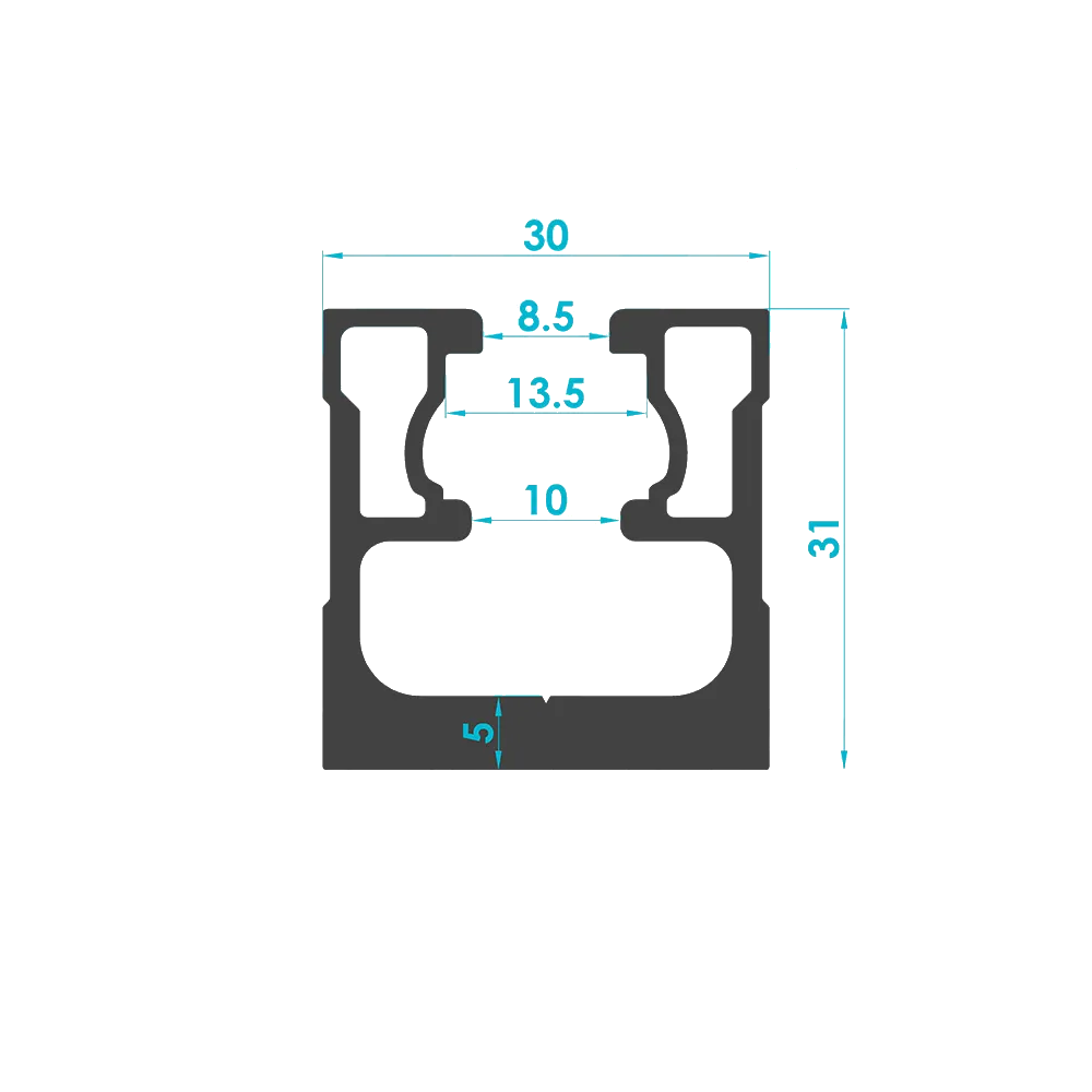 Trapezoidal Roof Foot Bracket Profile (Code: 3378) — Engineering Section Drawing | SolarAlu Global