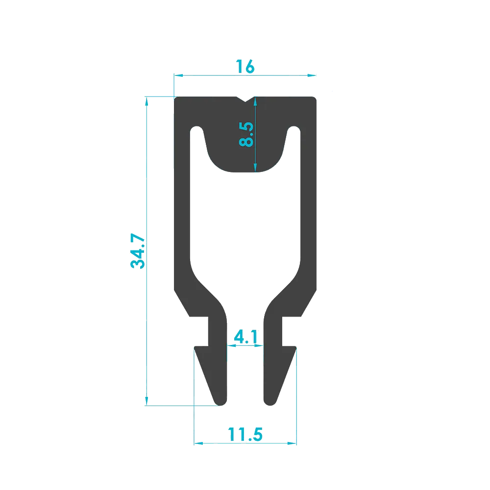 Solar Module Cable Retaining Clip Profile (Code: 3492) — Engineering Section Drawing | SolarAlu Global