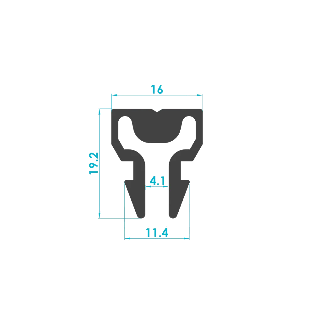 Solar Module Cable Retaining Clip Profile (Code: 3496) — Engineering Section Drawing | SolarAlu Global