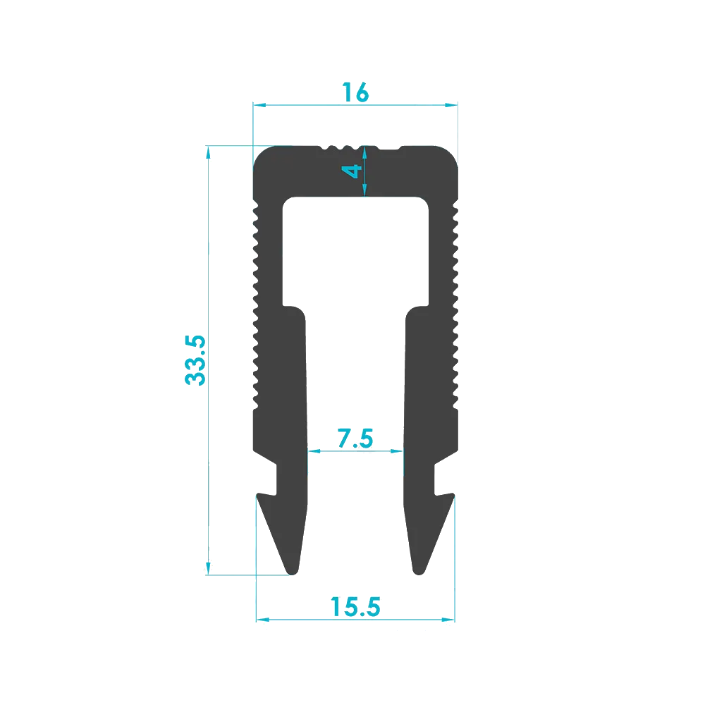 Solar Module Cable Retaining Clip Profile (Code: 3503) — Engineering Section Drawing | SolarAlu Global